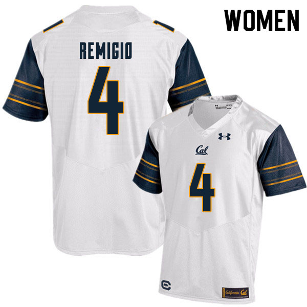 Women #4 Nikko Remigio Cal Bears College Football Jerseys Sale-White - Click Image to Close